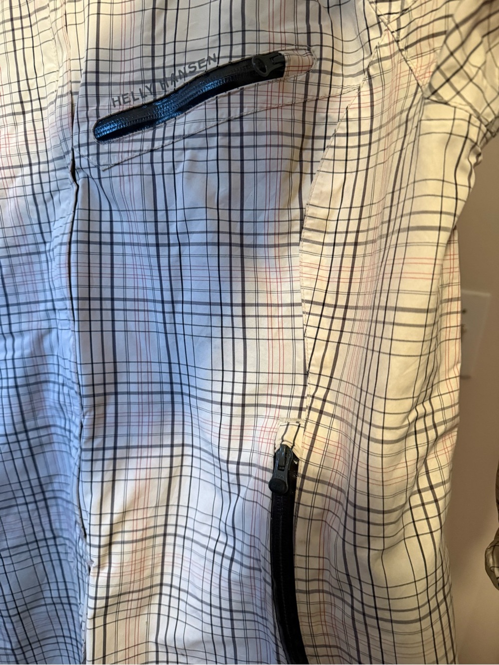 Helly Hansen White Plaid Shell Wind and Rain Coat - Picture 6 of 10